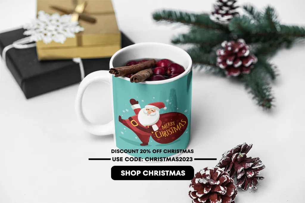 coffee mug mockup featuring a warm drink in a christmas setting 2086 el1
