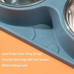 0XiaDouble Dog Bowls Dog Water and Food Bowls Stainless Steel Bowls Preventing Overturning Pet Feeder Bowls