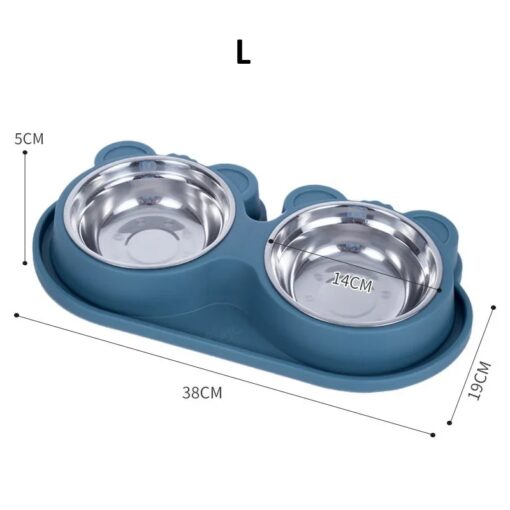 7kwZDouble Dog Bowls Dog Water and Food Bowls Stainless Steel Bowls Preventing Overturning Pet Feeder Bowls