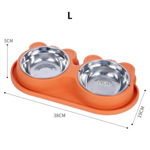 ANfiDouble Dog Bowls Dog Water and Food Bowls Stainless Steel Bowls Preventing Overturning Pet Feeder Bowls