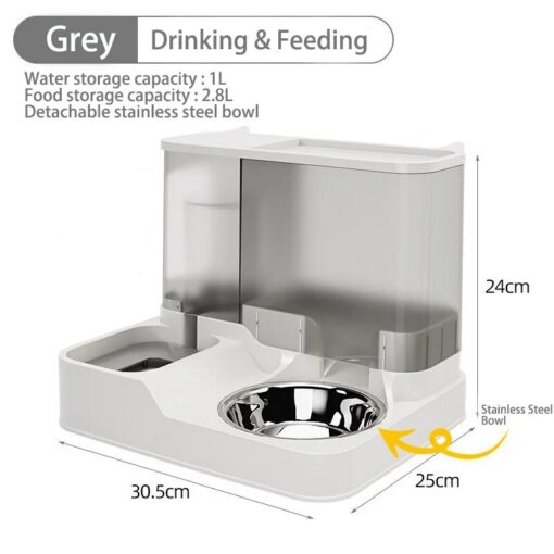 XLjcNew Integrate Pet 1L Automatic Water Feeder With 2 8L Drinking Bowl Apset Pet Double Bowl 1