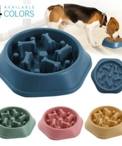 mLCUNew Pet Dog Feeding Food Bowl Puppy Slow Down Eating Feeder Dish Bowl Prevent Obesity Pet