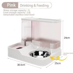 mYgTNew Integrate Pet 1L Automatic Water Feeder With 2 8L Drinking Bowl Apset Pet Double Bowl 1