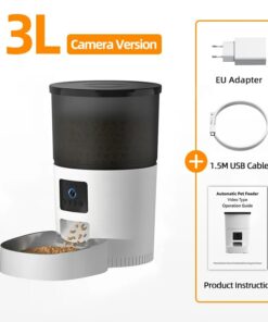 xt8pROJECO Automatic Cat Feeder With Camera Video Cat Food Dispenser Pet Smart Voice Recorder Remote Control