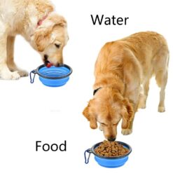 OuWuCollapsible Pet Silicone Dog Food Water Bowl Outdoor Camping Travel Portable Folding Pet Supplies Pet Bowl