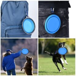 dtzNCollapsible Pet Silicone Dog Food Water Bowl Outdoor Camping Travel Portable Folding Pet Supplies Pet Bowl