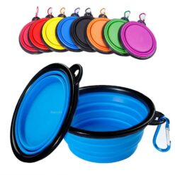 jGSbCollapsible Pet Silicone Dog Food Water Bowl Outdoor Camping Travel Portable Folding Pet Supplies Pet Bowl