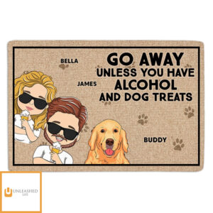 Alcohol And Dog Treats – Personalized Custom Doormat