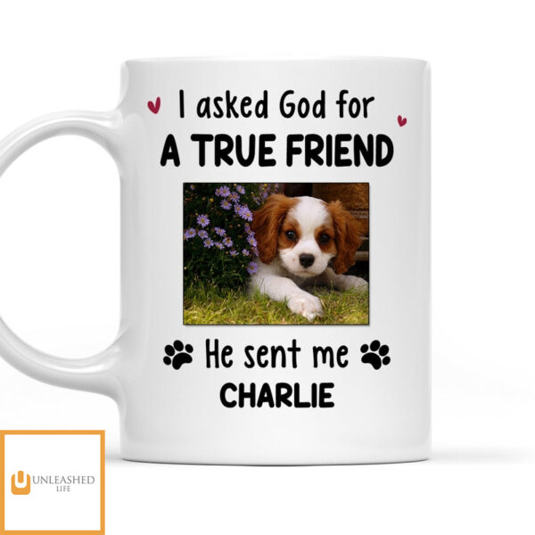 Asked God For A True Friend – Personalized Custom Photo Coffee Mug