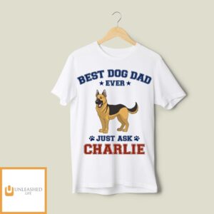 Best Dog Dad Red Blue – Personalized Custom Unisex T-Shirt Best Dog Dad Red Blue – Personalized Custom Unisex T-Shirt