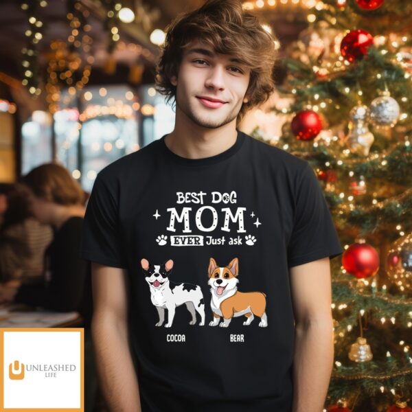 Best Mom – Personalized Custom Unisex T-Shirt For 2 Pet