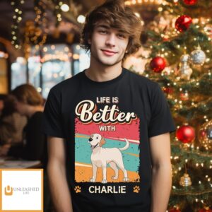 Better With Dog Retro – Personalized Custom Unisex T-Shirt Better With Dog Retro – Personalized Custom Unisex T-Shirt