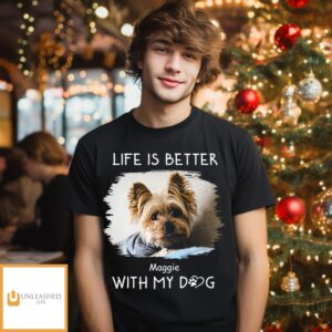 Better With Dogs Photo – Personalized Custom Unisex T-Shirt Better With Dogs Photo – Personalized Custom Unisex T-Shirt