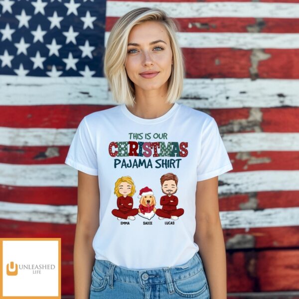 Christmas Pajama Couple – Personalized Custom Unisex T-Shirt