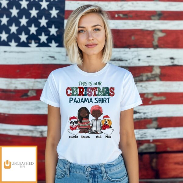 Christmas Pajama T-Shirt Couple – Personalized Custom Unisex T-Shirt