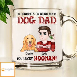 Congrats On Being My Dog Mom Dad – Personalized Custom Glass Mug Congrats On Being My Dog Mom Dad – Personalized Custom Glass Mug