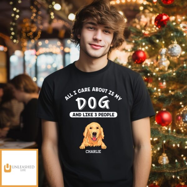 Dog And 3 People – Personalized Custom Unisex T-Shirt