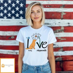 Dog Mom Life Flower – Personalized Custom Unisex T-Shirt