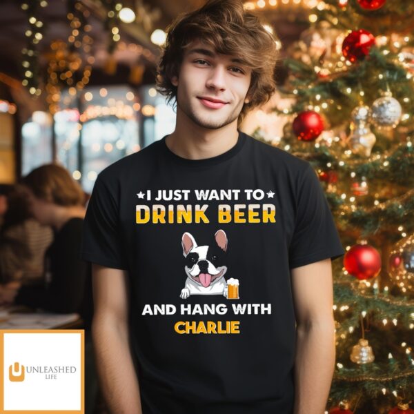 Drink Beer And Hang With Dog – Personalized Custom Premium Unisex T-Shirt