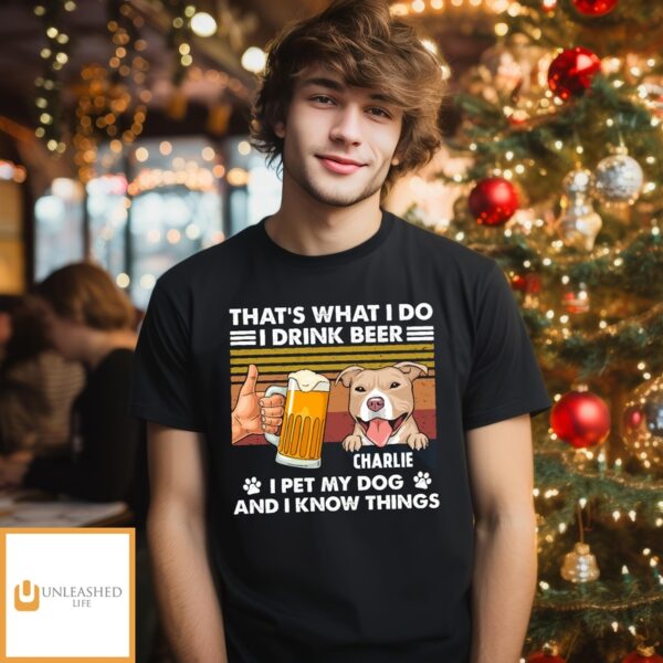 Drink Beer And Pet Dog 1 – Personalized Custom Unisex T-Shirt