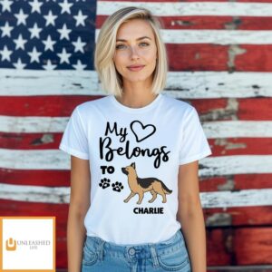 Heart Belongs To Dog – Personalized Custom Unisex T-shirt Heart Belongs To Dog – Personalized Custom Unisex T-shirt