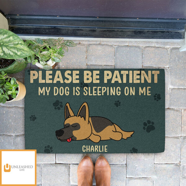 Sleeping On Me – Personalized Custom Doormat