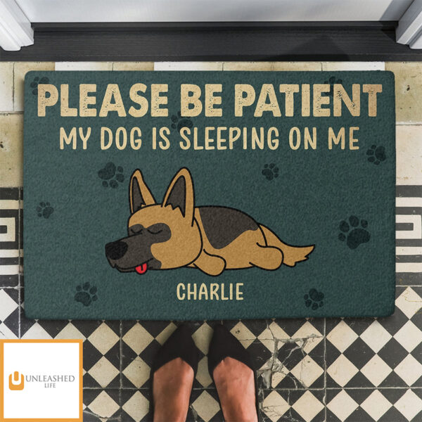 Sleeping On Me – Personalized Custom Doormat