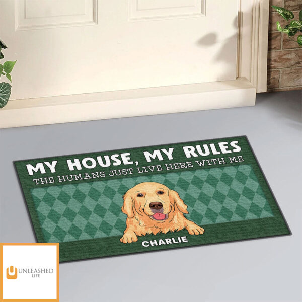 The Humans Live Here – Personalized Custom Doormat