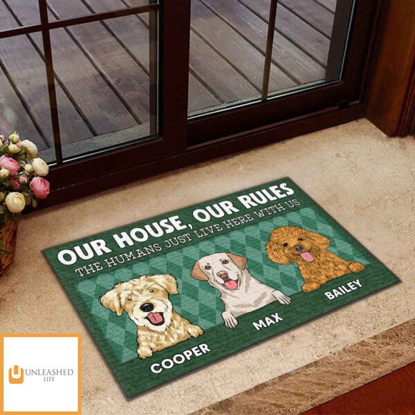 The Humans Live Here – Personalized Custom Doormat