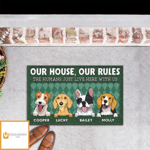 The Humans Live Here – Personalized Custom Doormat